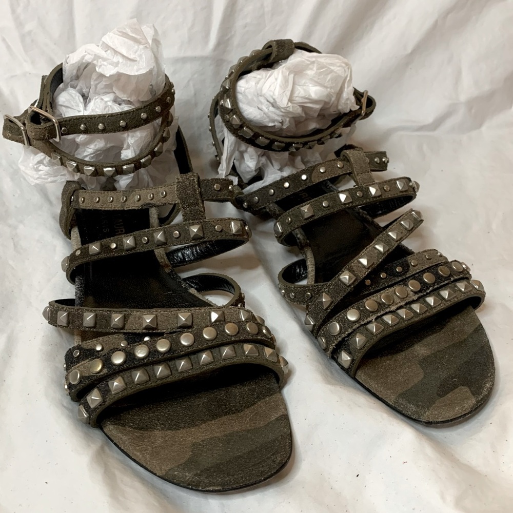 Saint Laurent Camo Studded Gladiators
